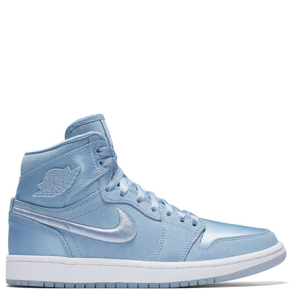 Style code AO1847-445. JORDAN WOMEN'S 1 RETRO HIGH SUMMER OF HIGH / HYDROGEN BLUE